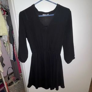 Lush Black Crossed Long Sleeve Dress // Size Small